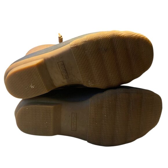 SPERRY Saltwater Brown Lace-Up Waterproof Women's Rain Duck Boots Size 8 - Picture 7 of 8